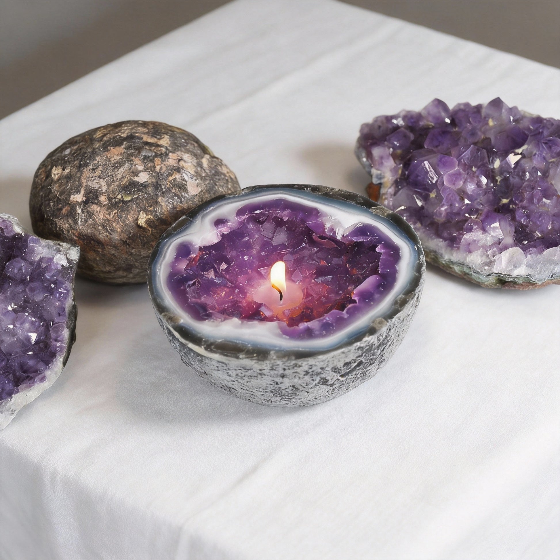 Christmas Mineral crystal candles that heal the soul