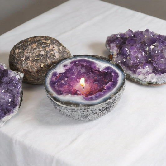 Christmas Mineral crystal candles that heal the soul