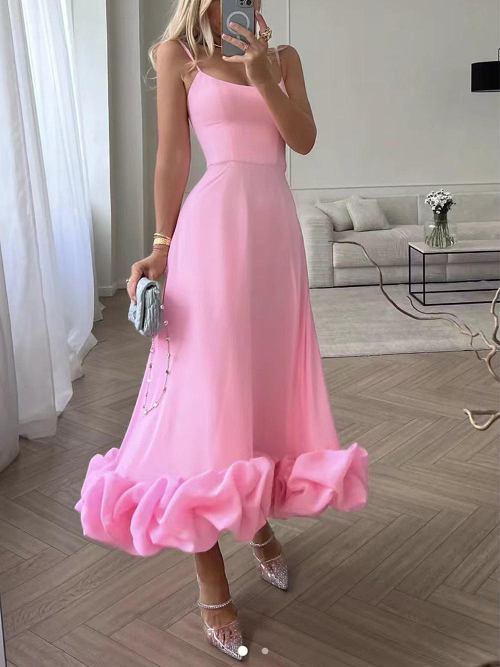 Flounce Bustier Midi Dress mysite