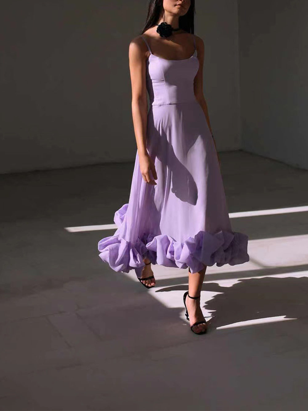 Flounce Bustier Midi Dress mysite