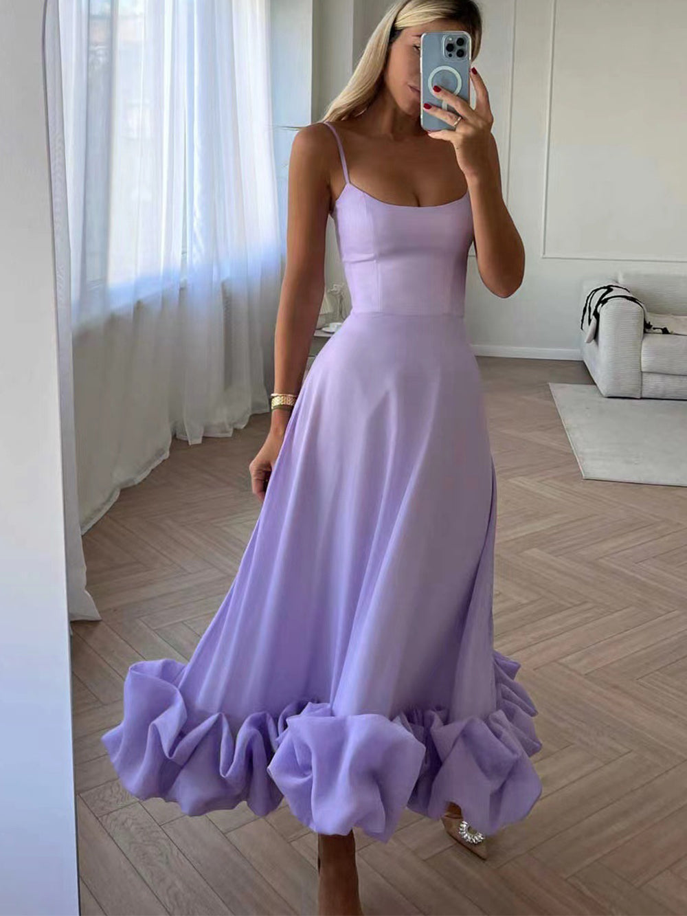 Flounce Bustier Midi Dress mysite