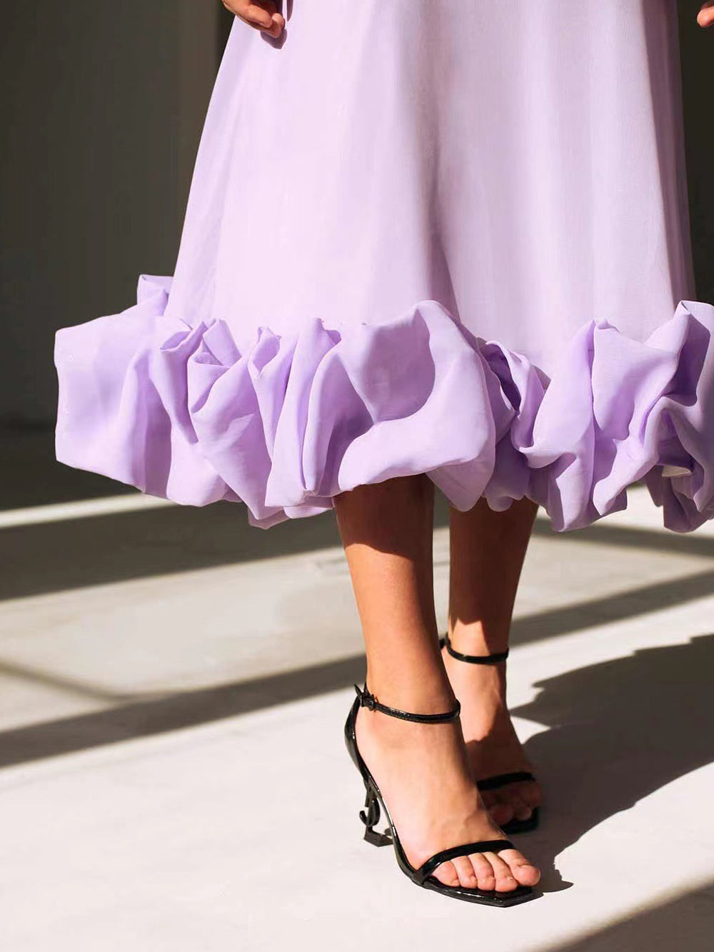 Flounce Bustier Midi Dress mysite