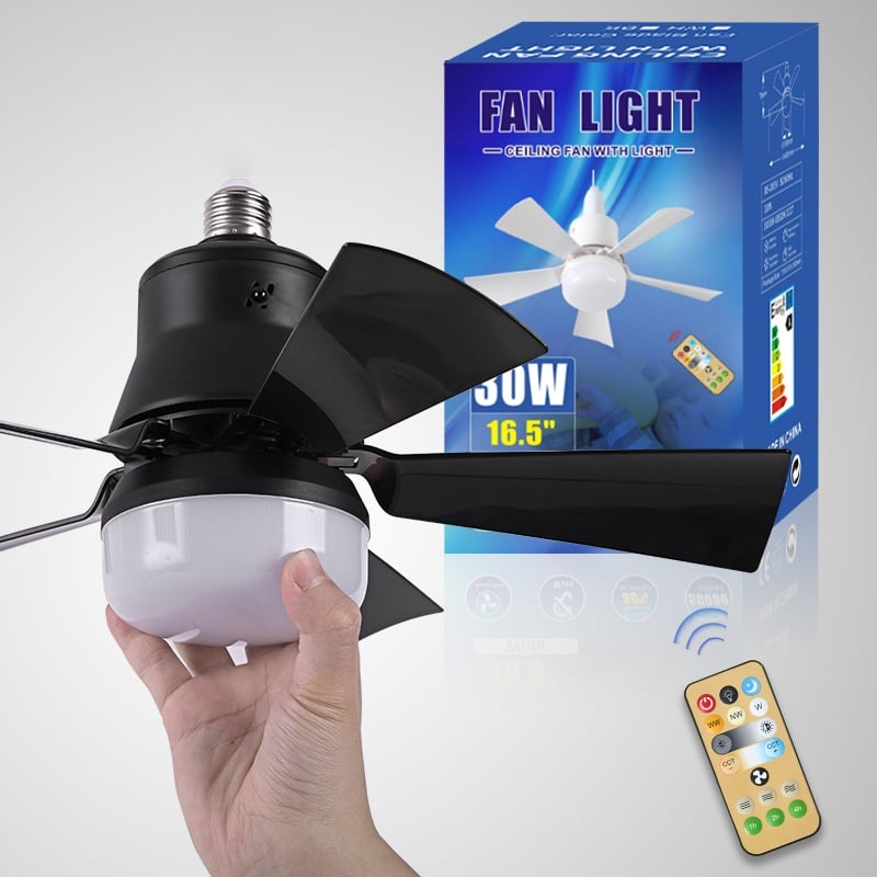 🔥Summer Sale 49% OFF🔥 Bright Cool Ceiling Socket Fan & Light with Remote Control