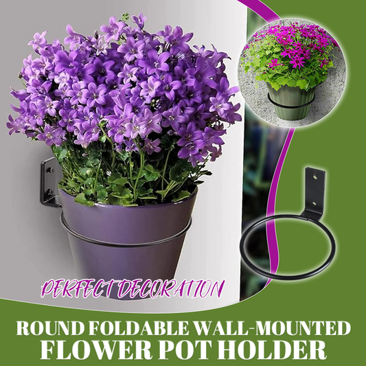 Round Foldable Wall-Mounted Flower Pot Holder - Free expansion screws