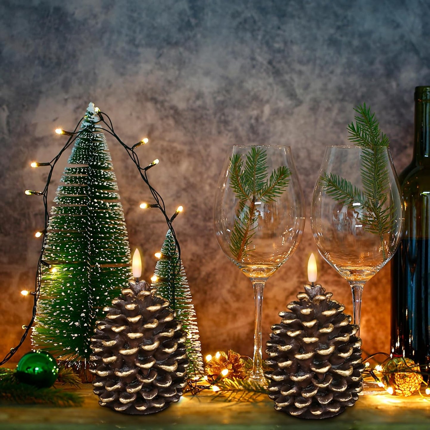 🔥Flameless Pinecone Candles Battery Operated with 6 Hour Timer
