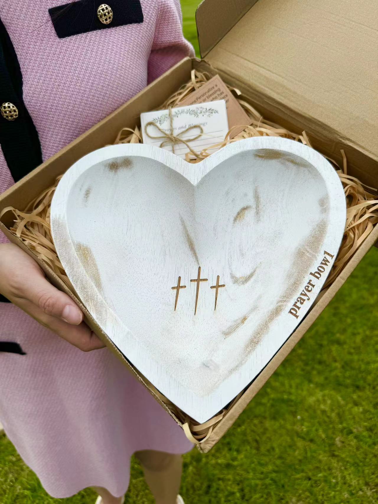 🎁Easter Sale- New Heart Prayer Bowl Modern Cross religious gifts