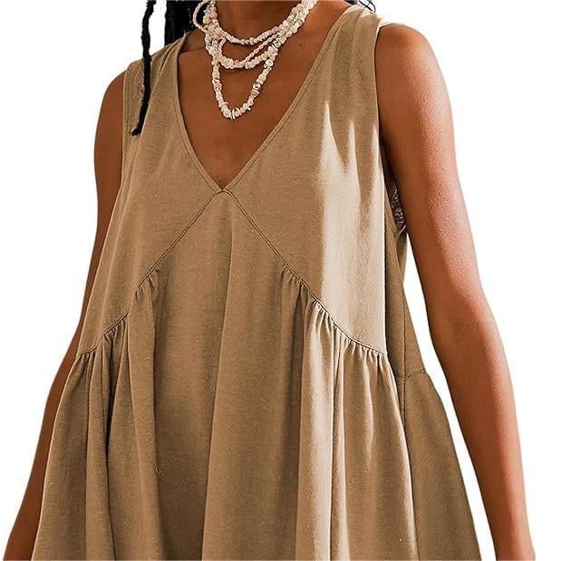💃 Women's Summer Sleeveless V-Neck Mini Dress - Buy 2, Get Free Shipping!
