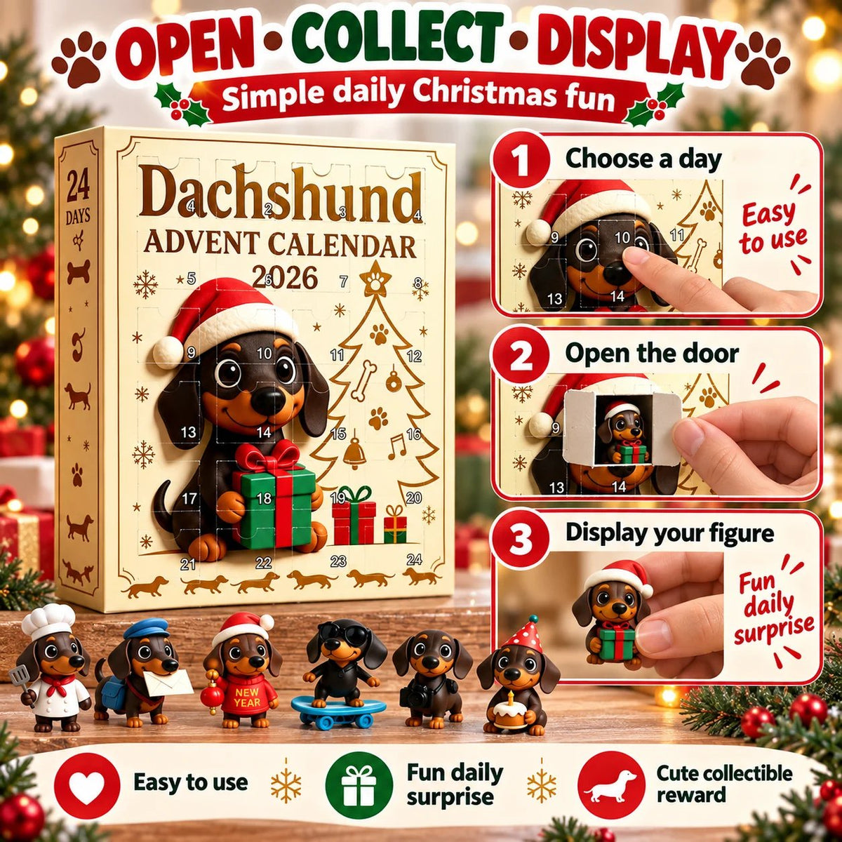 🎉🐶🎄 Dachshund Advent Calendar — Unbox a Cute Pup Surprise Every Day Till Christmas!