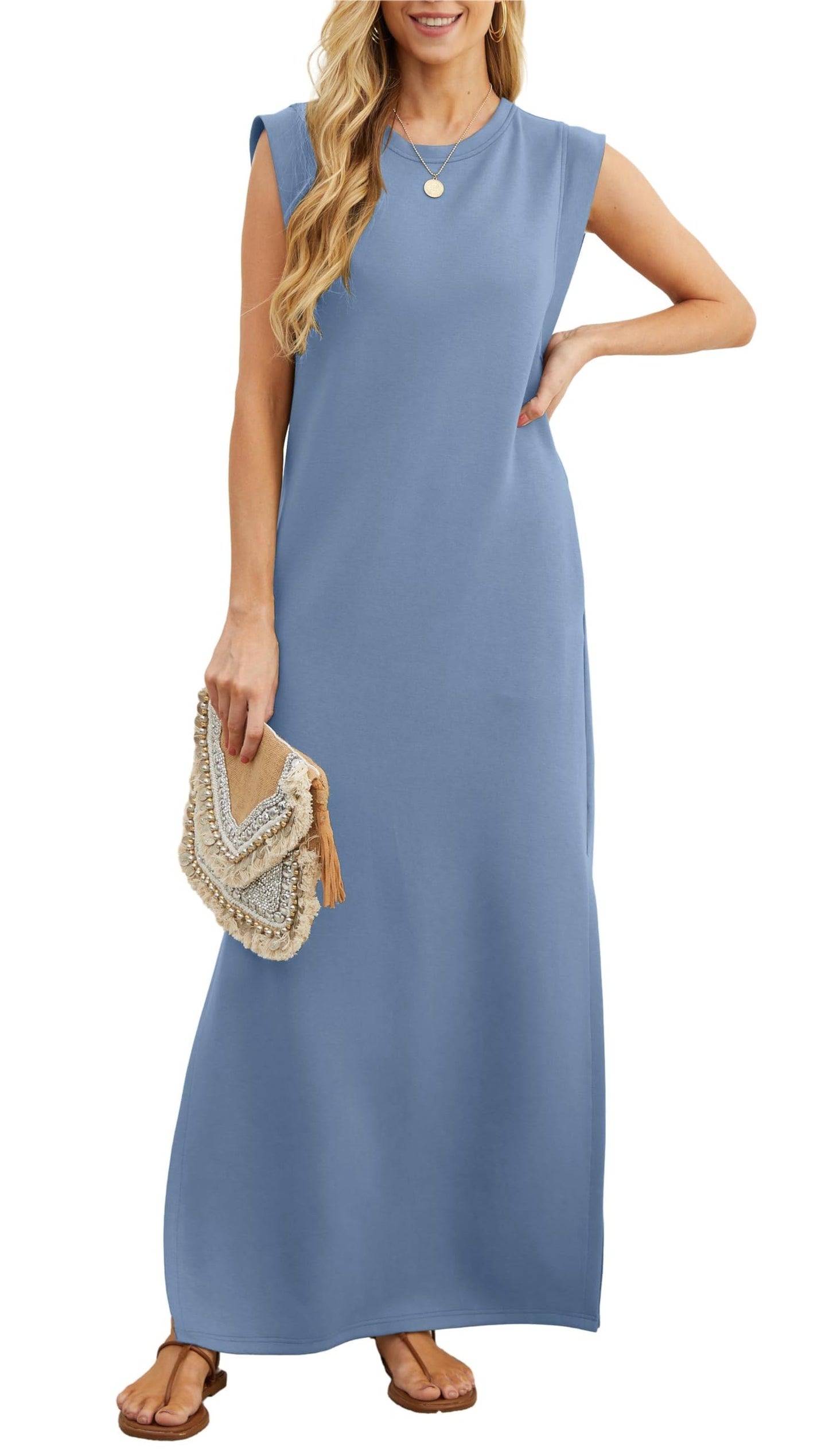 💕This week's sale 49% off💕 - women's casual loose split wrinkle free maxi dress