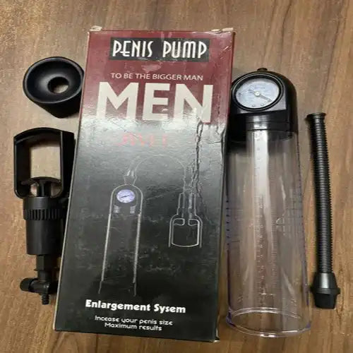 Men's Manual Vacuum Pump System – Adjustable Personal Wellness Pump with Measurement Cylinder