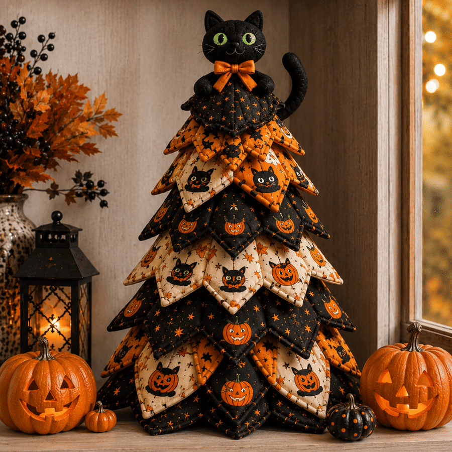 🎃 Recommended New Halloween Products-DIY Halloween Quilted Fabric Tree Kit