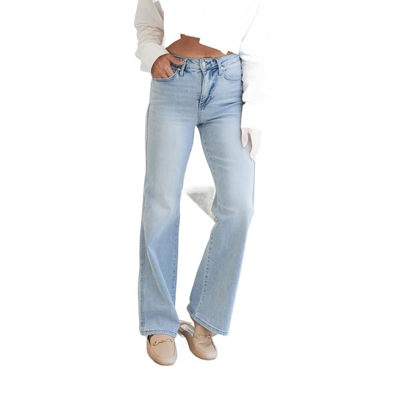 🔥🔥🔥High Rise Vintage Wash Tummy Control Top Straight Leg Jeans - Buy two and get free shipping!