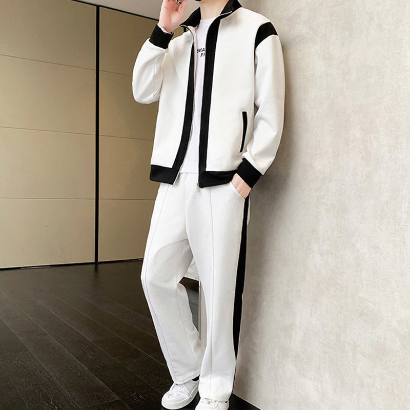 Men's Outfit Casual 2 Piece Contrast Sports Jogging Tracksuits Set(BUY 2 FREE SHIPPING)