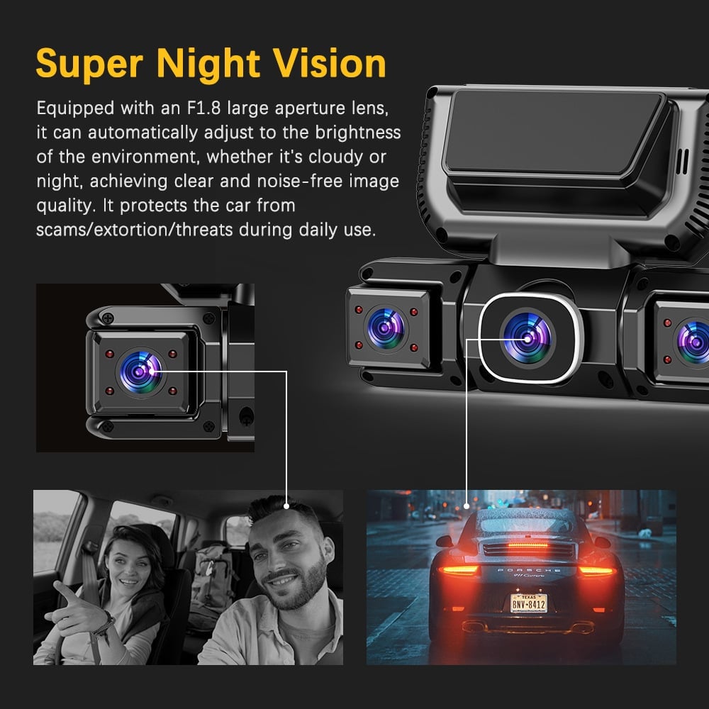 360° Car DVR WiFi 4 Channels Dash Cam Video Recorder