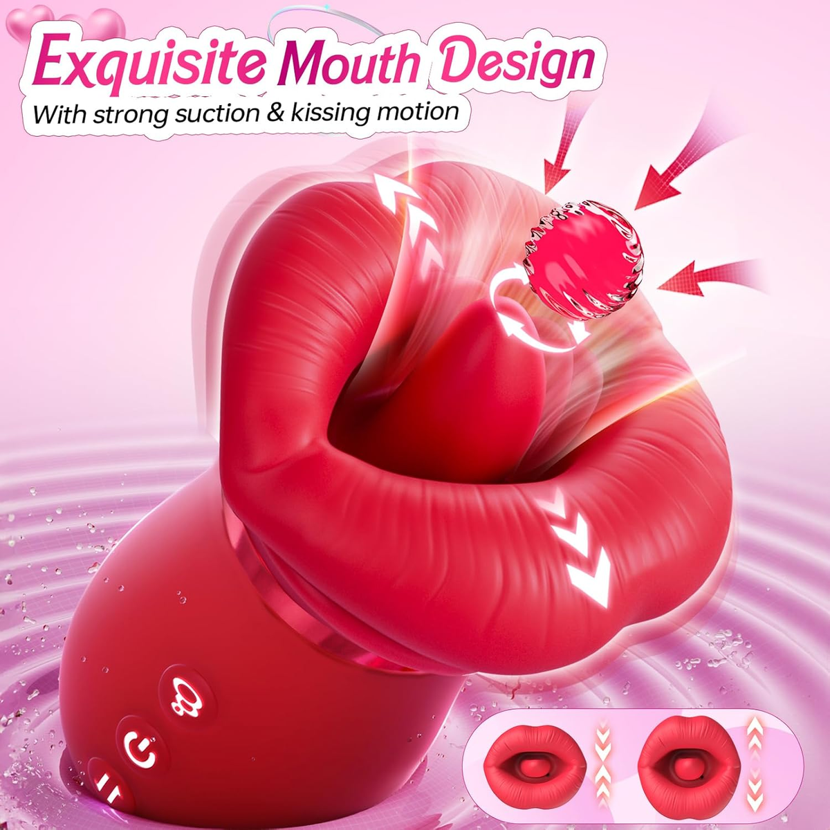 Vibrator Adult Sex Toys for Women - TooShy 5IN1 Mouth Sucking Vibrator Rose Sex Toy, 10 Tongue Licking, 3 Auto & 1 Manual Sucking Adult Toys New APP, Anal Clit Nipple Vibrators Female Couples Sex Toys