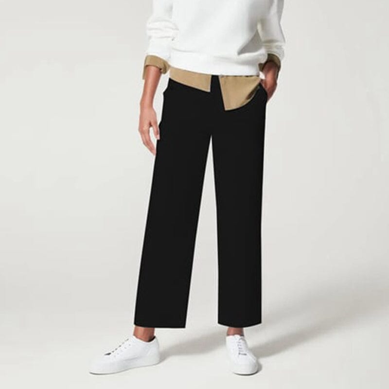 Women Stretch Tummy Control Twill Cropped Wide Leg Pant (BUY 2 FREE SHIPPING)