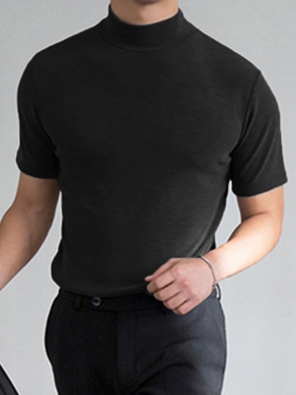 Men 's High Neck Slim Fit T-shirt mysite