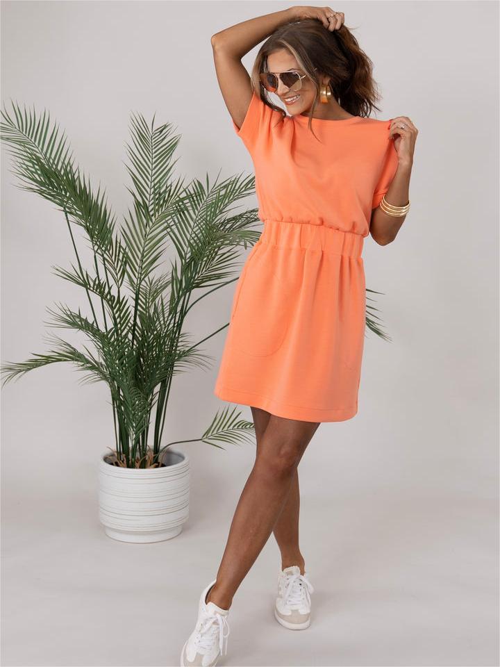 Cinched T-Shirt Dress(BUY 2 FREE SHIPPING)