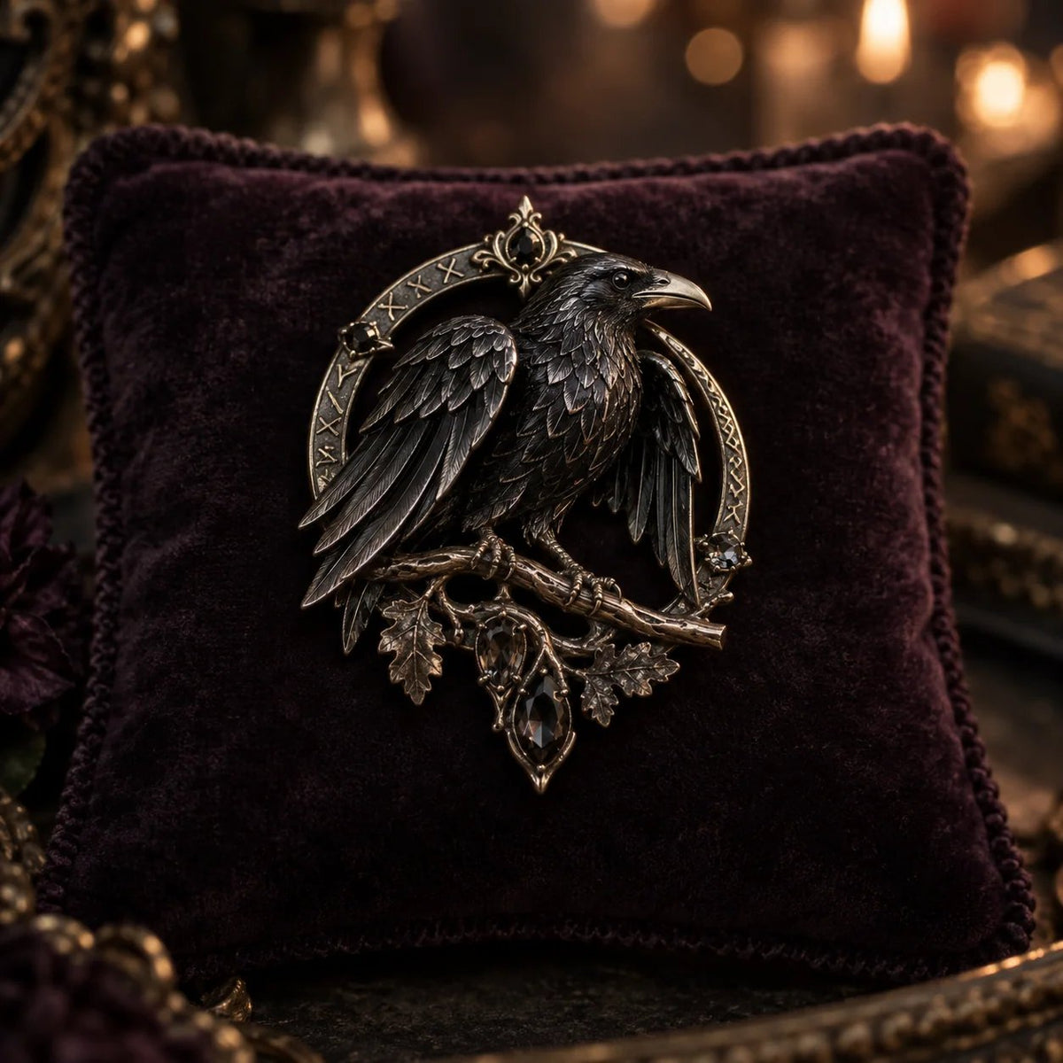 🐦‍⬛ Gothic Celtic Raven Brooch | 4 Single-Brooch Styles