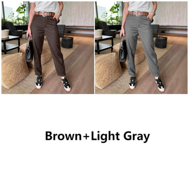 🔥Women's High Waist Casual Straight Blazer Pants🍃