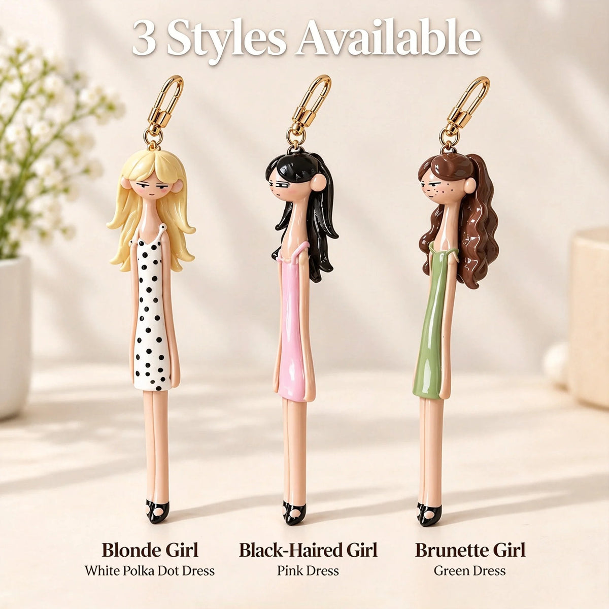 👗 Cute Fashion Girl Doll Bag Charm Keychain