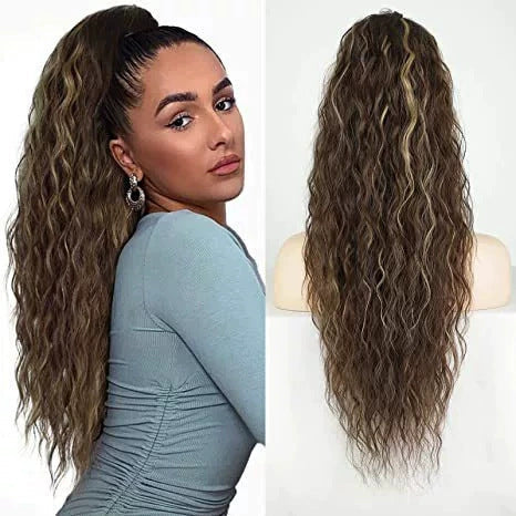 💖Clip-In Wave Ponytail Hair Extension Natural Fluffy African Style Wig💖