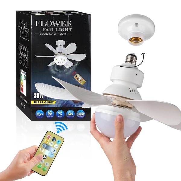 🔥Summer Sale 49% OFF🔥 Bright Cool Ceiling Socket Fan & Light with Remote Control