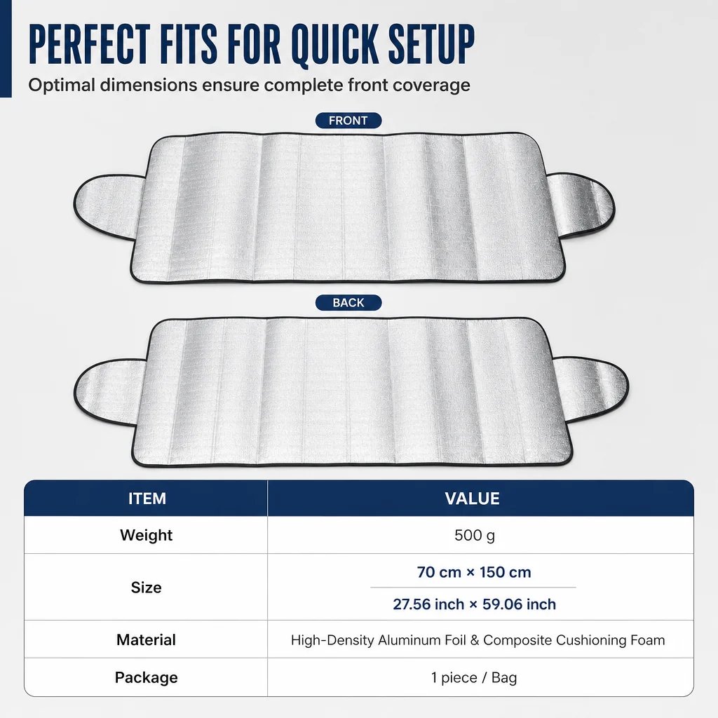 ❄️ Double-Sided Windshield Snow Cover | 0.7×1.5m