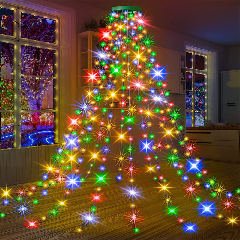 Christmas Pre-sale SALE🎄Christmas Tree Waterfall Lights with Ring