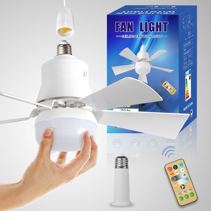 🔥Summer Sale 49% OFF🔥 Bright Cool Ceiling Socket Fan & Light with Remote Control