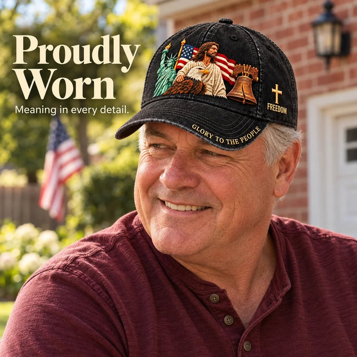 ✝️🇺🇸 Faith & Freedom American Heritage Embroidered Cap