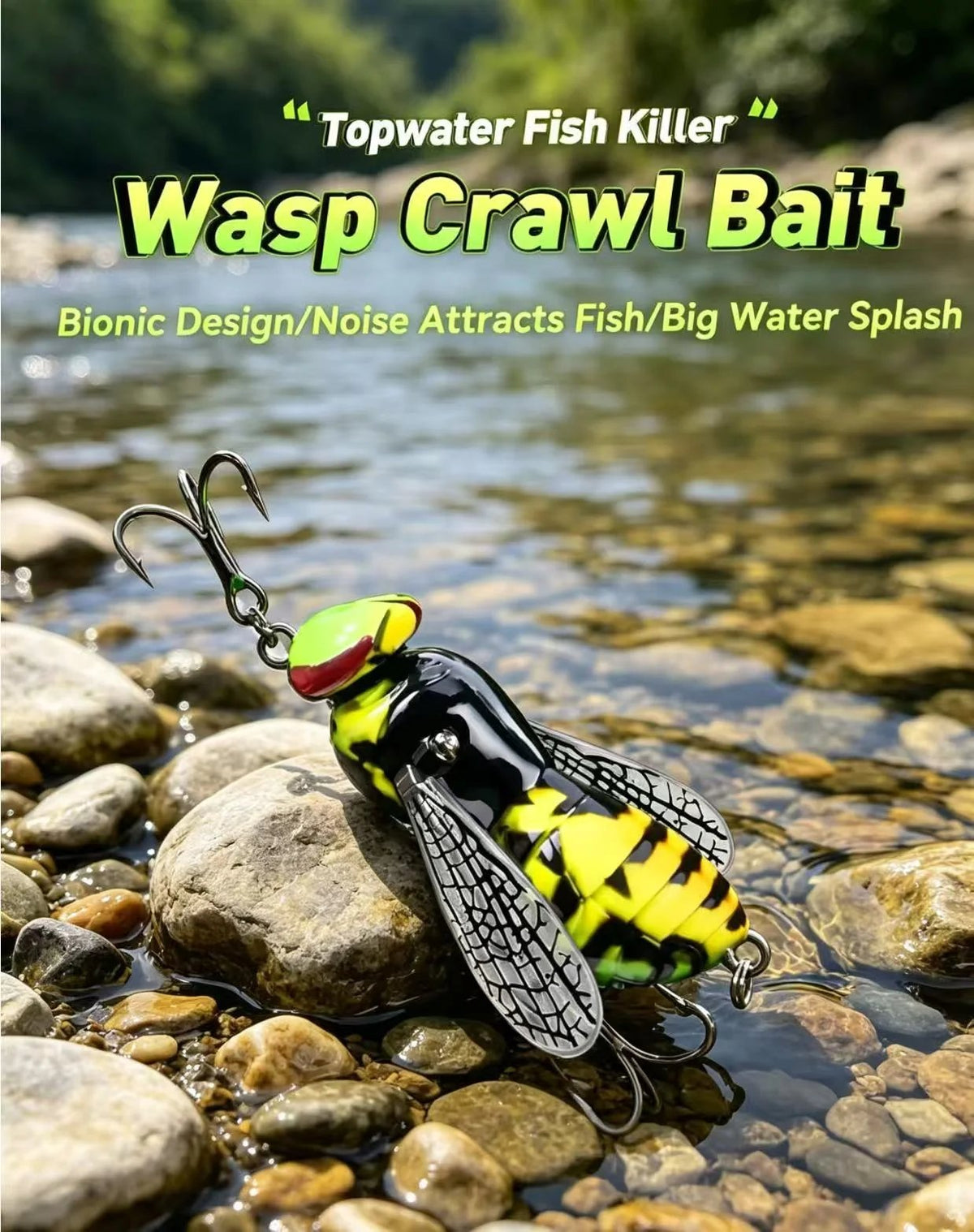 49% OFF – 🐝2PC Bionic Wasp Topwater Lure That Triggers Explosive Strikes