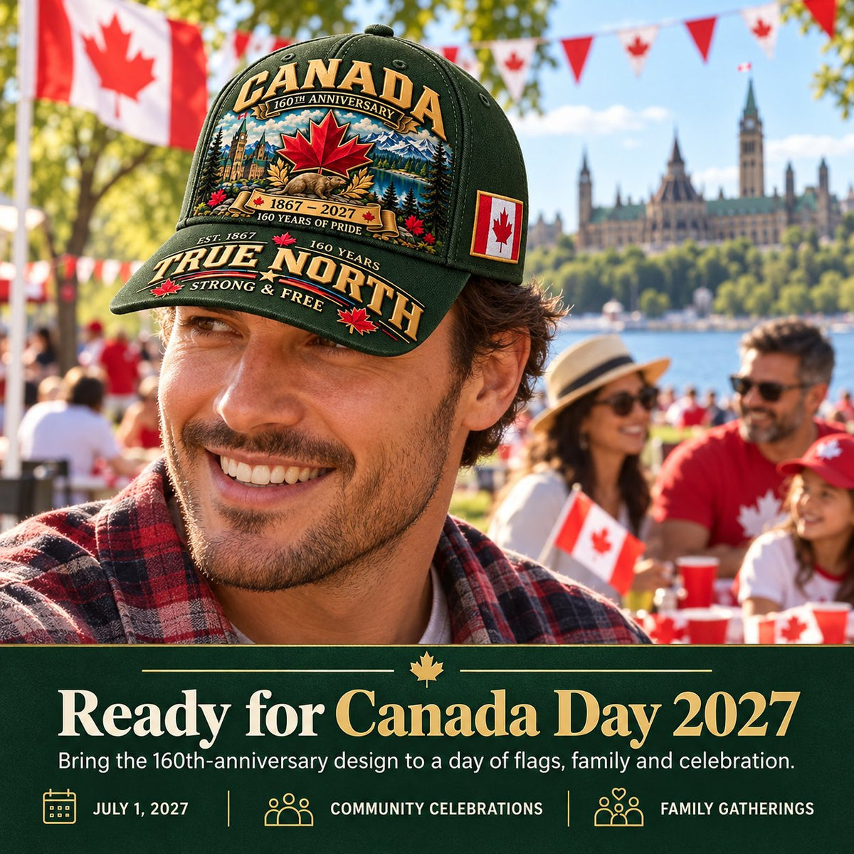 💝49% OFF - 🍁 Canada 160th Anniversary 1867–2027 – Premium Heritage Cap | Cotton-Poly Blend • Detailed Embroidery • Adjustable Fit 🇦🇺
