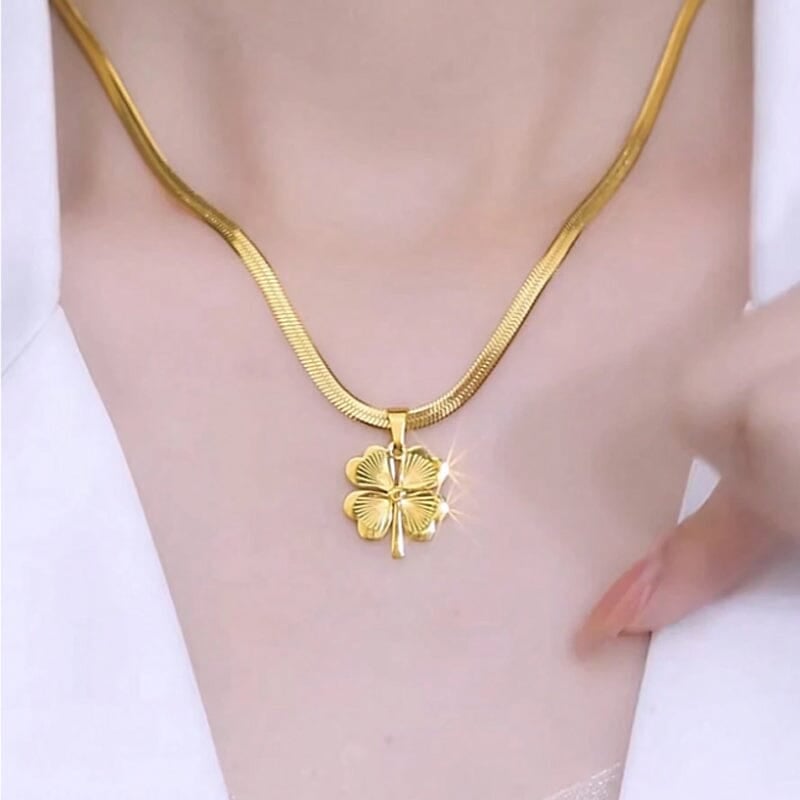 Gold Plated Lucky Clover Necklace mysite