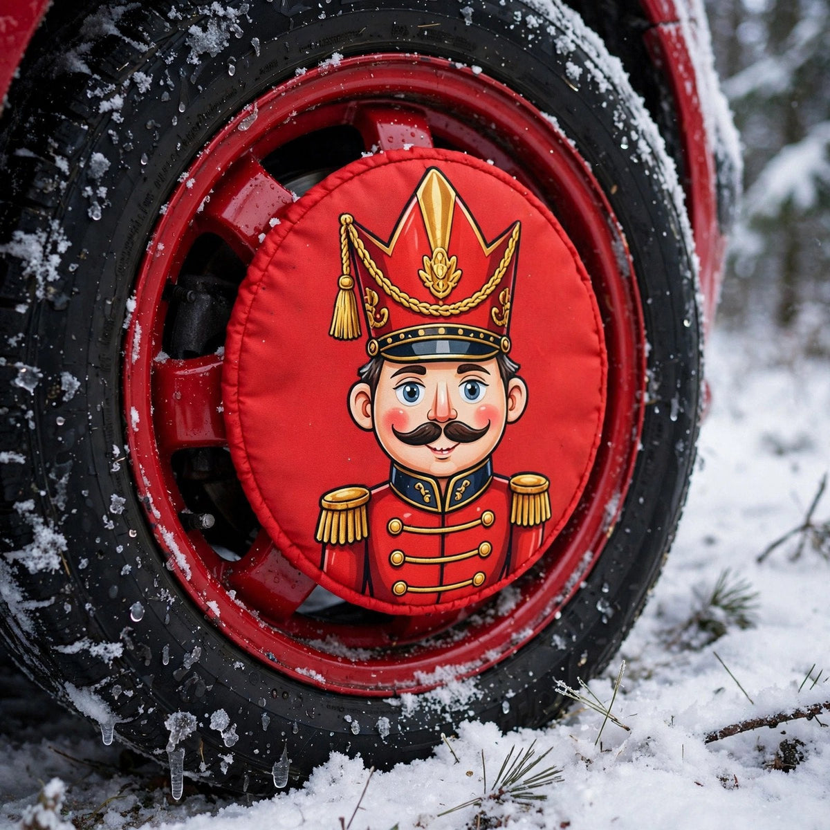 🔥HOT SALE🔥Christmas Car Wheel Covers – Festive Character Hubcap Covers, Set of 4