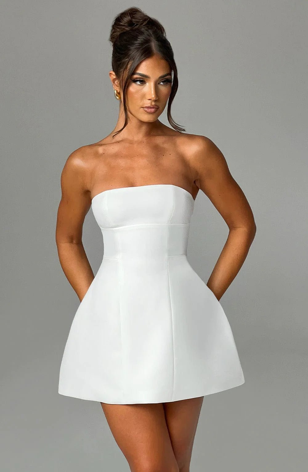 Mini Dress-Ivory - Buy two and get free shipping!
