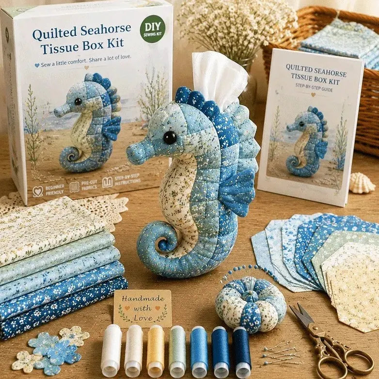 🧵DIY Patchwork-Style Animal Sewing Kit for Tissue Box💙