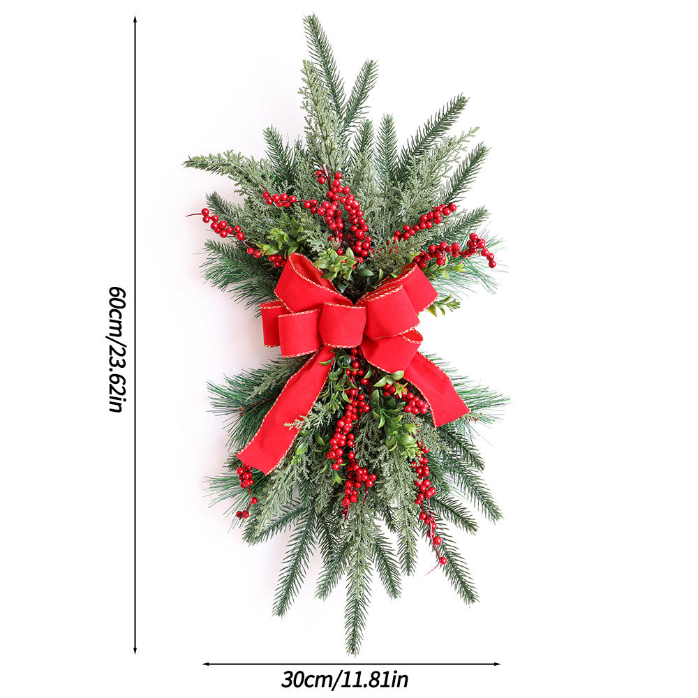 🌲Christmas Cordless Stairway Swag Teardrop Trim Wreath🎁