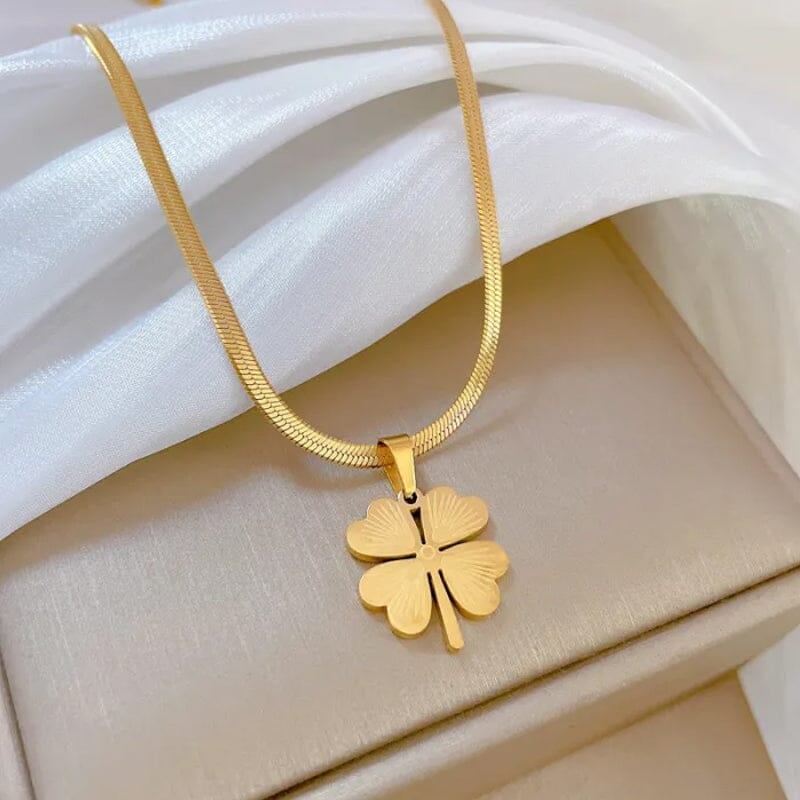 Gold Plated Lucky Clover Necklace mysite