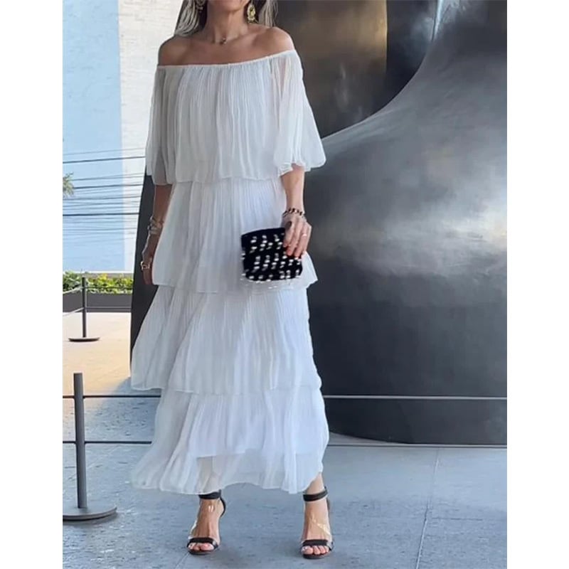 Elegant chiffon cake long dress(buy 2 free shipping) mysite