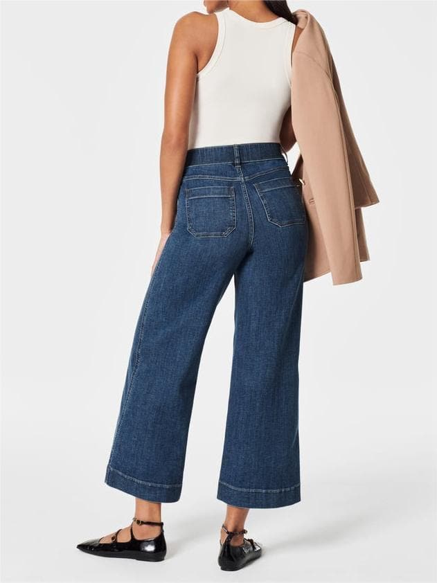 Tummy Control Cropped Wide-Leg Jeans(Buy two and get free shipping!)