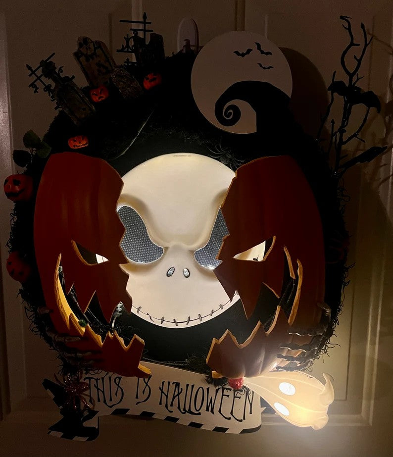 🎃Early Halloween Sale 💀Scary spooky pumpkin wreath, 🔥Buy 2 Get Extra 10% OFF & FREE SHIPPING