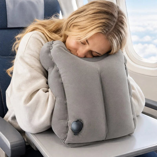 🛫💤 Ultra-Light Foldable Inflatable Travel Pillow | Portable Neck, Face & Arm Support for Trips ❤️