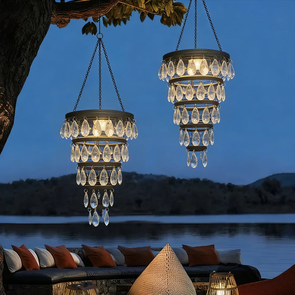 🔥Solar Hanging Crystal Chandelier