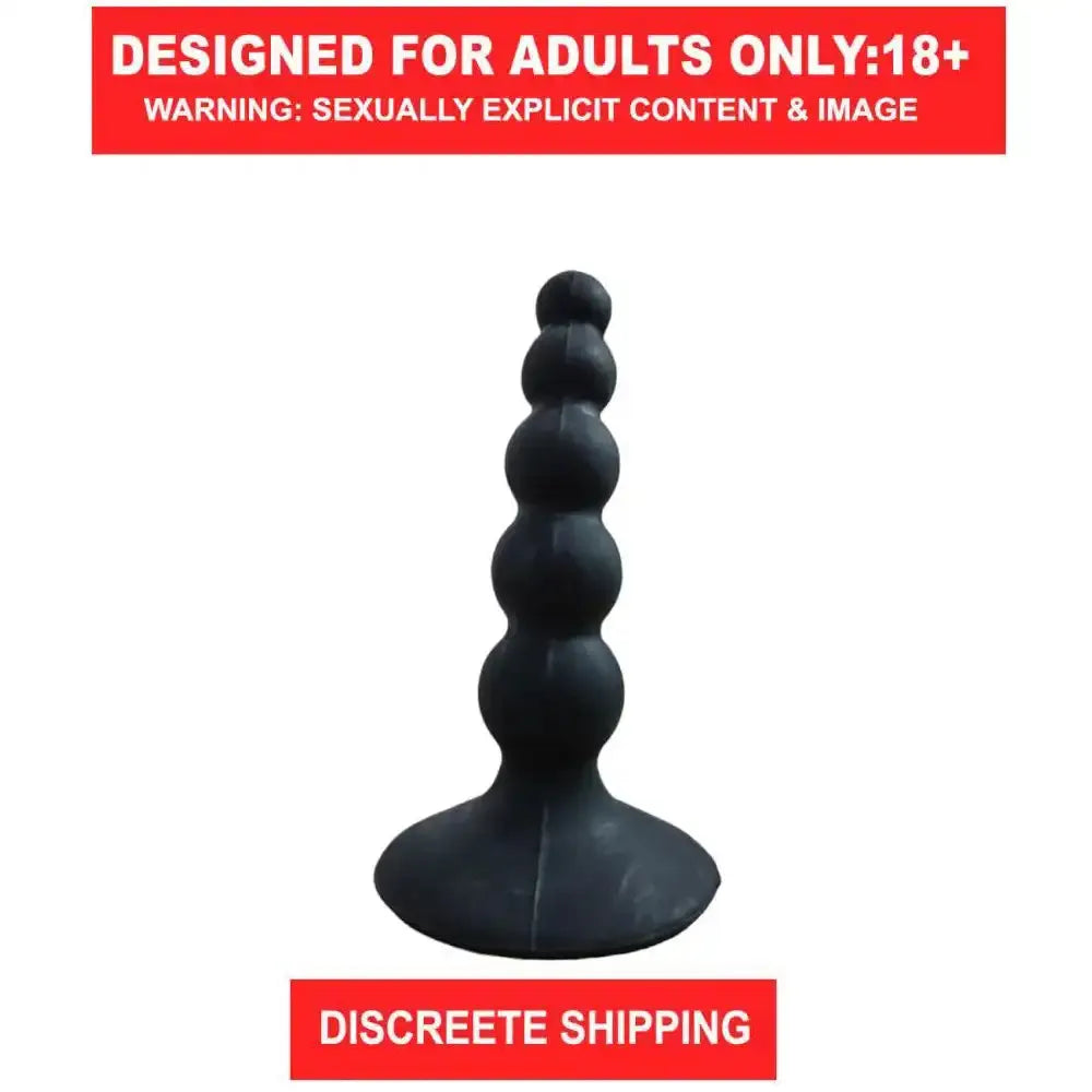 Premium Silicone Anal Beads Plug – Flexible Tapered Design for Adults (Black)