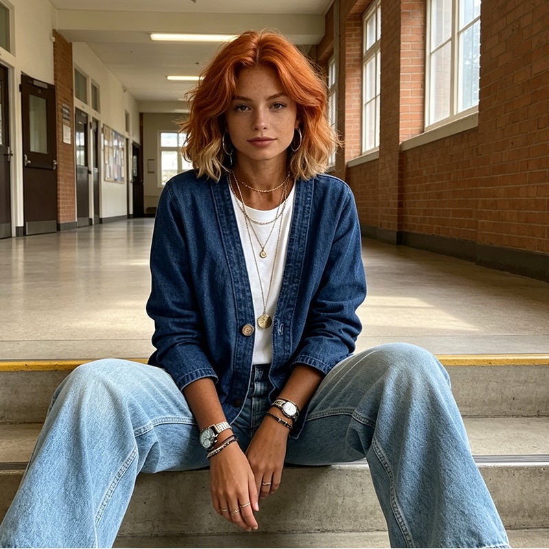 🧥 50% OFF NOW! ✨ Women's Classic Button Front Denim Jacket – V-Neck, Breathable Fabric & Relaxed Fit 💙