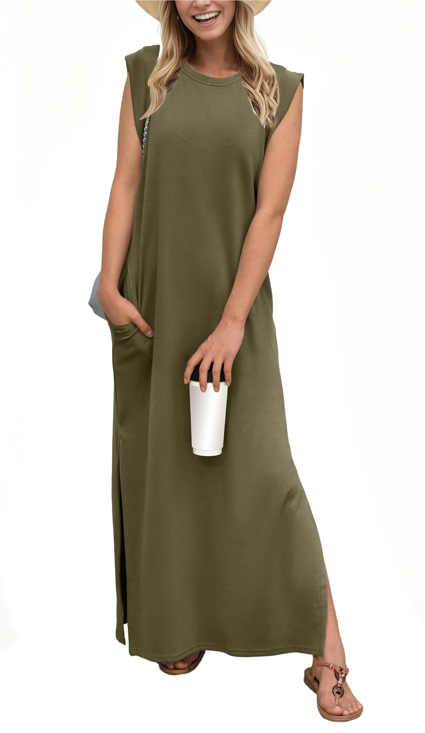 💕This week's sale 49% off💕 - women's casual loose split wrinkle free maxi dress
