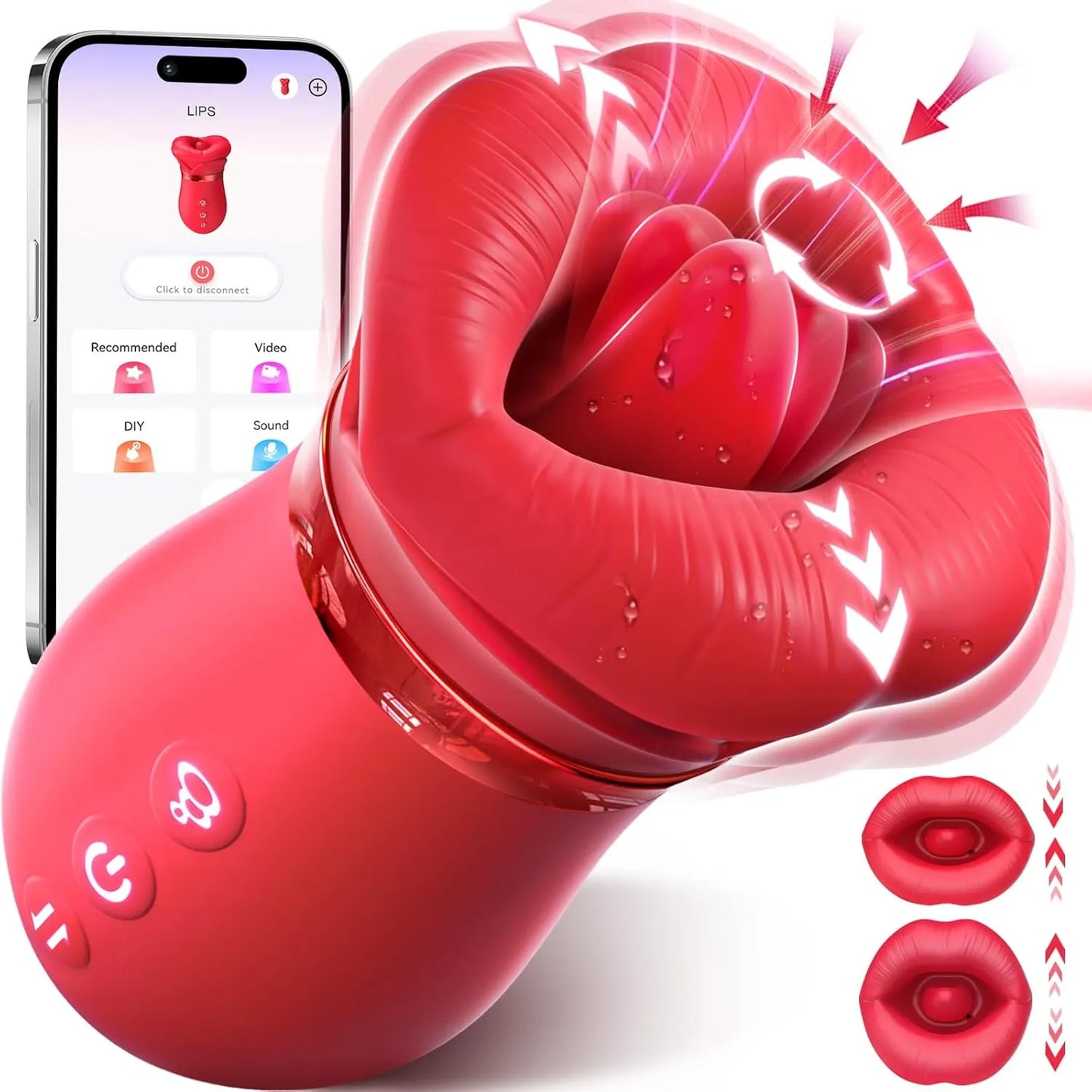 Vibrator Adult Sex Toys for Women - TooShy 5IN1 Mouth Sucking Vibrator Rose Sex Toy, 10 Tongue Licking, 3 Auto & 1 Manual Sucking Adult Toys New APP, Anal Clit Nipple Vibrators Female Couples Sex Toys