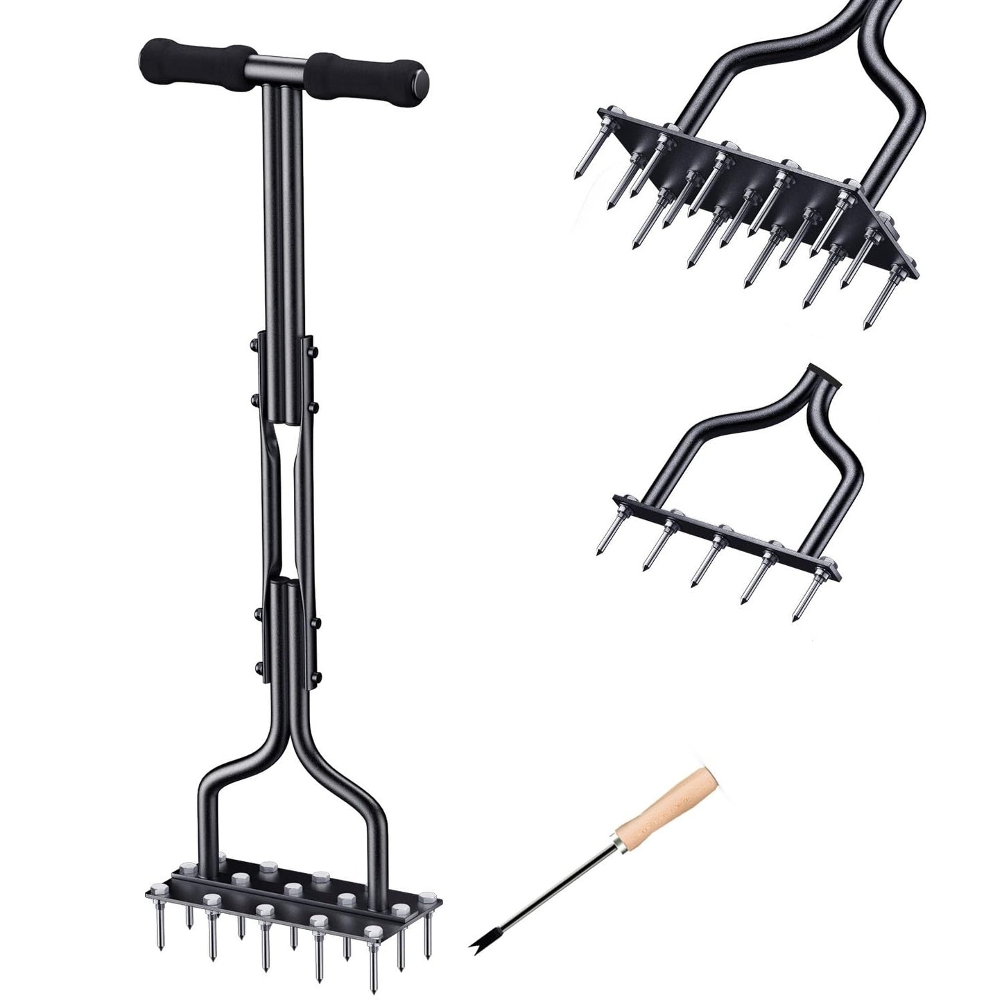 2 in 1 Spiked Aerator Manual Aerator Lawn Tool