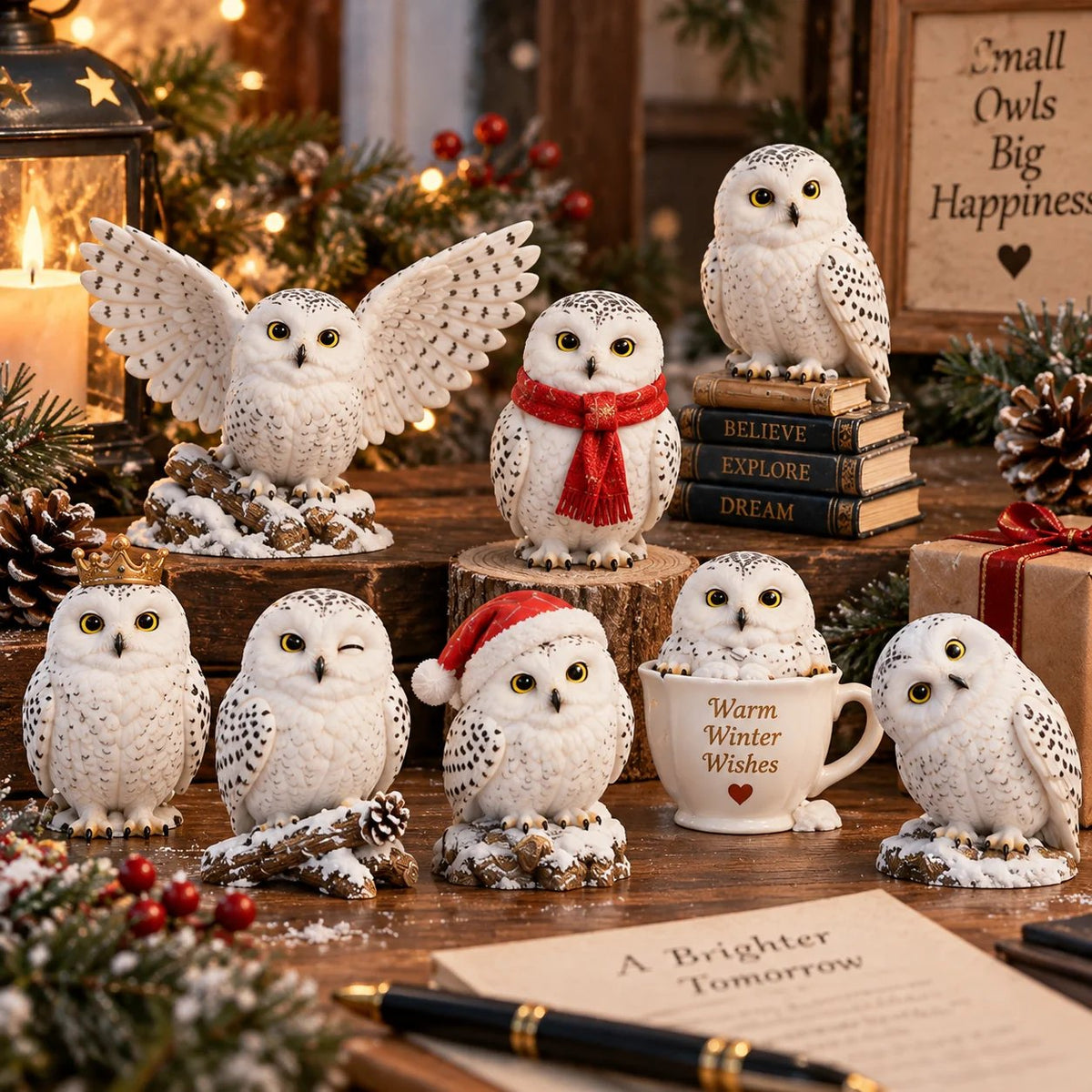 24 Days of Snowy Owls – Christmas Advent Calendar with 24 Unique Collectible Owl Figurines